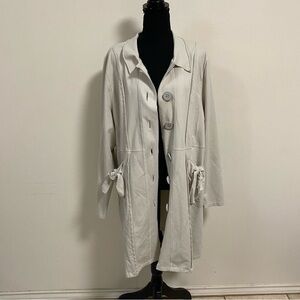 Soft Surroundings Grey Sullivan Jacket Cardigan Beige Size XL